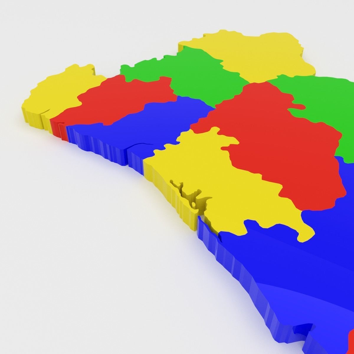 Map of Portugal Low-poly 3D model_5