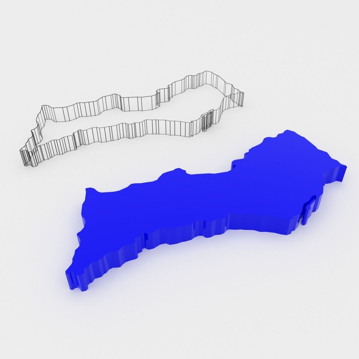 Map of Portugal Low-poly 3D model_25
