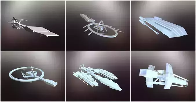 6 Sci-Fi War spaceships