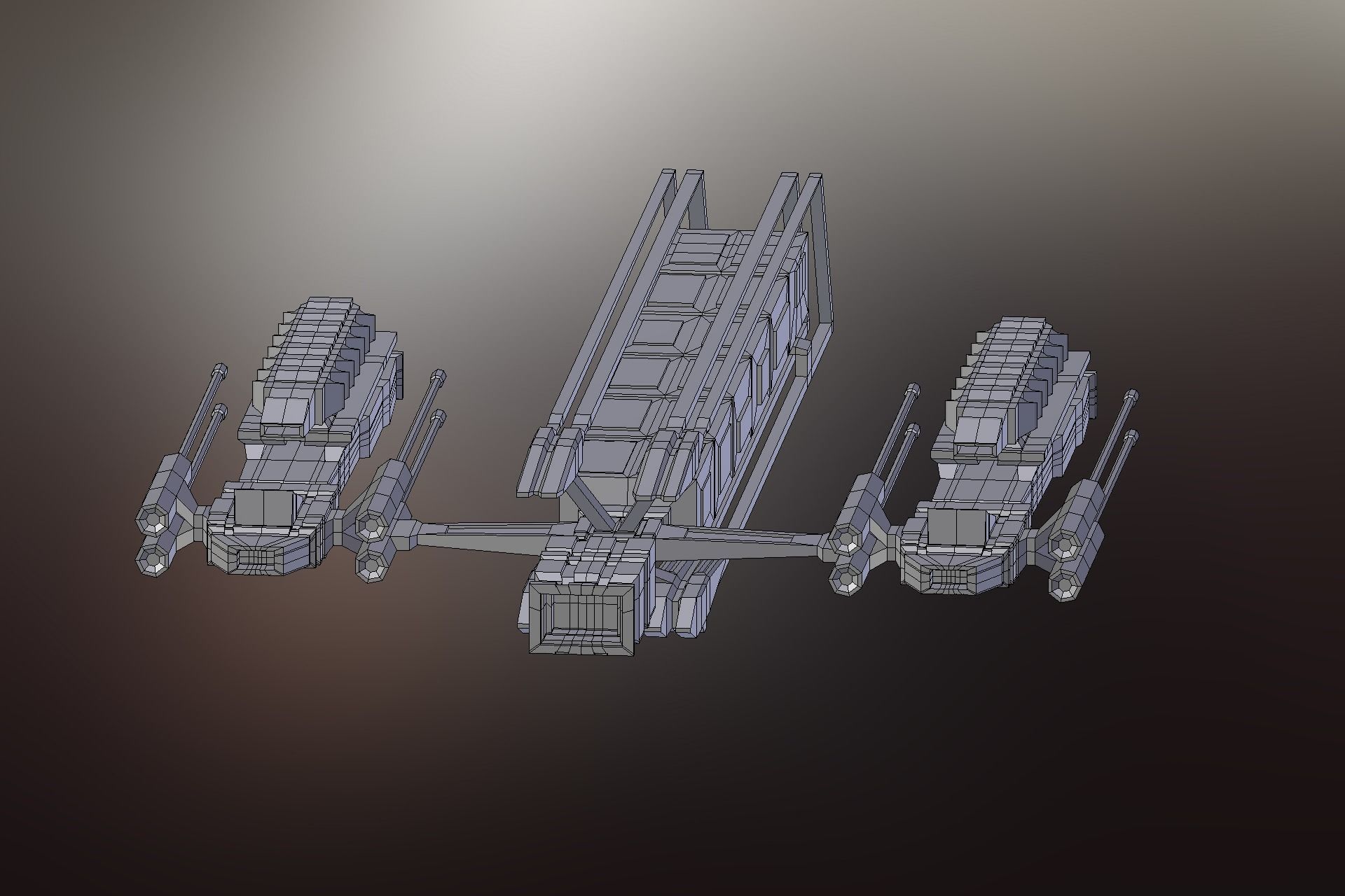 6 Sci-Fi War spaceships collection Low-poly 3D model_77