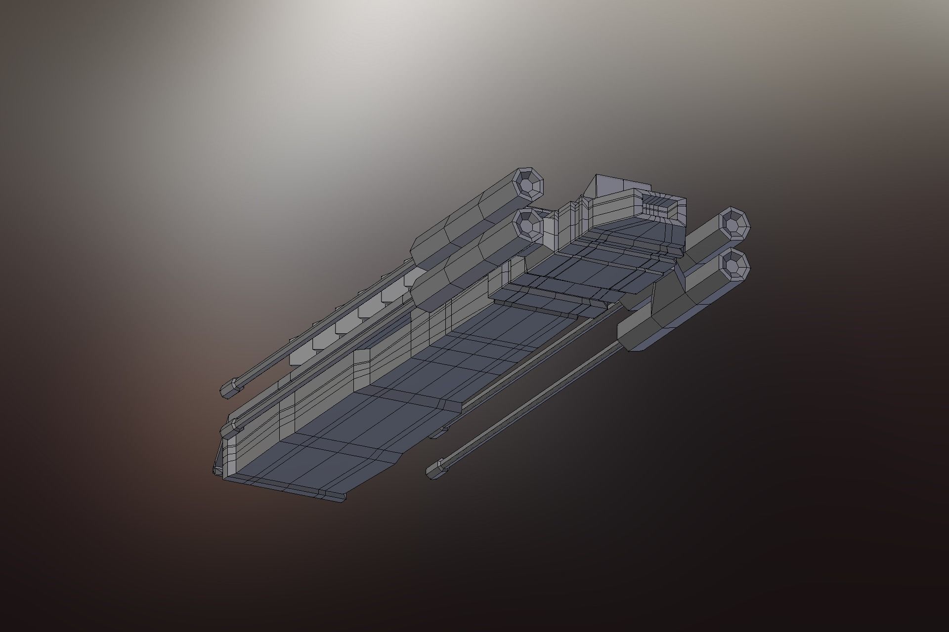 6 Sci-Fi War spaceships collection Low-poly 3D model_60