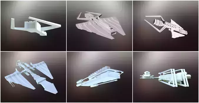 6 Sci-Fi War spaceships collection