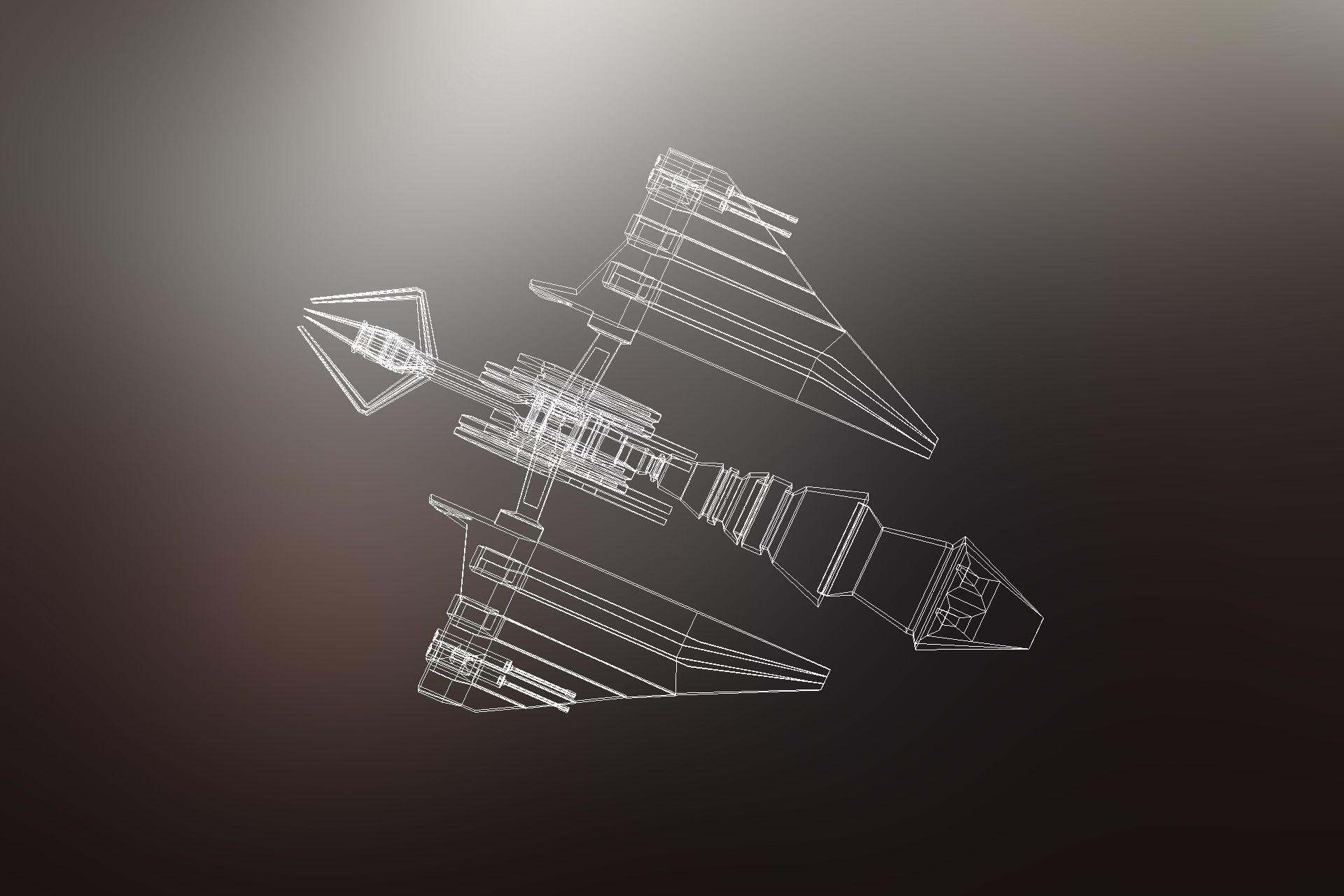 6 Sci-Fi War spaceships collection Low-poly 3D model_46
