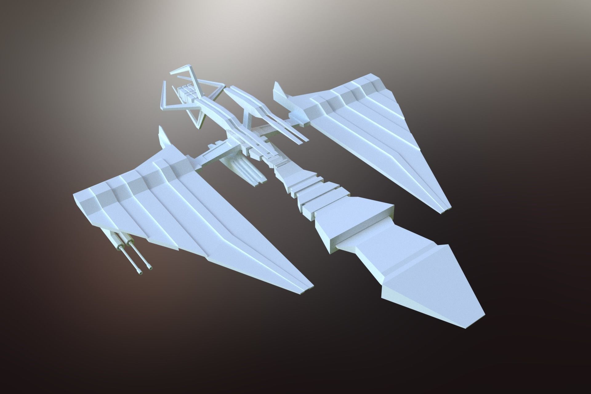 6 Sci-Fi War spaceships collection Low-poly 3D model_16