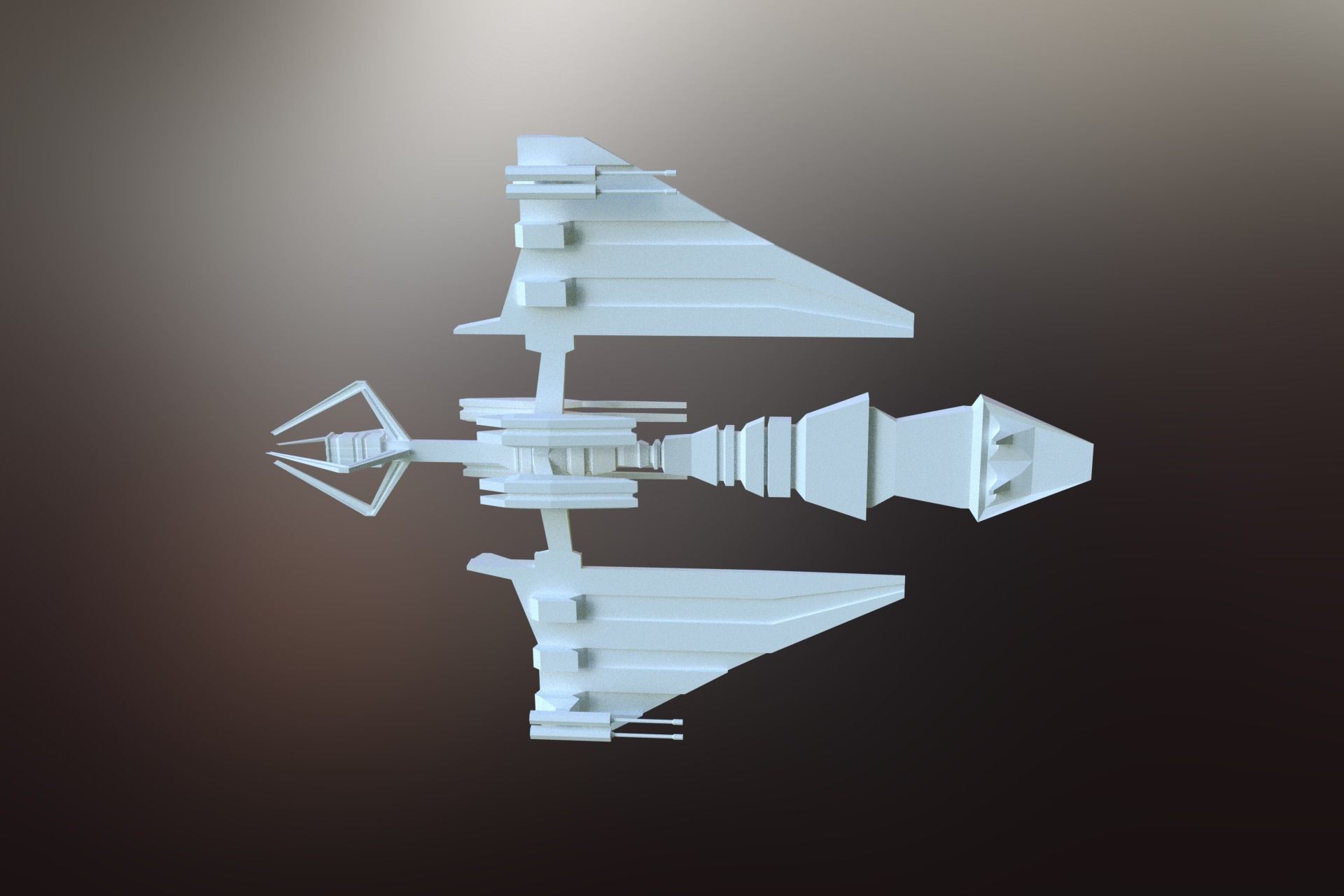 6 Sci-Fi War spaceships collection Low-poly 3D model_2