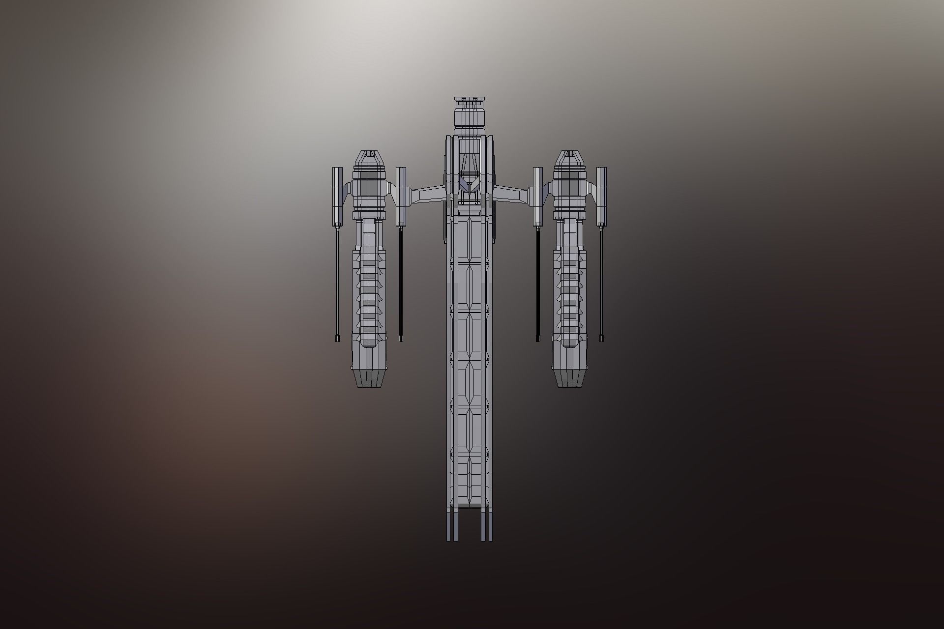 6 Sci-Fi War spaceships collection Low-poly 3D model_70