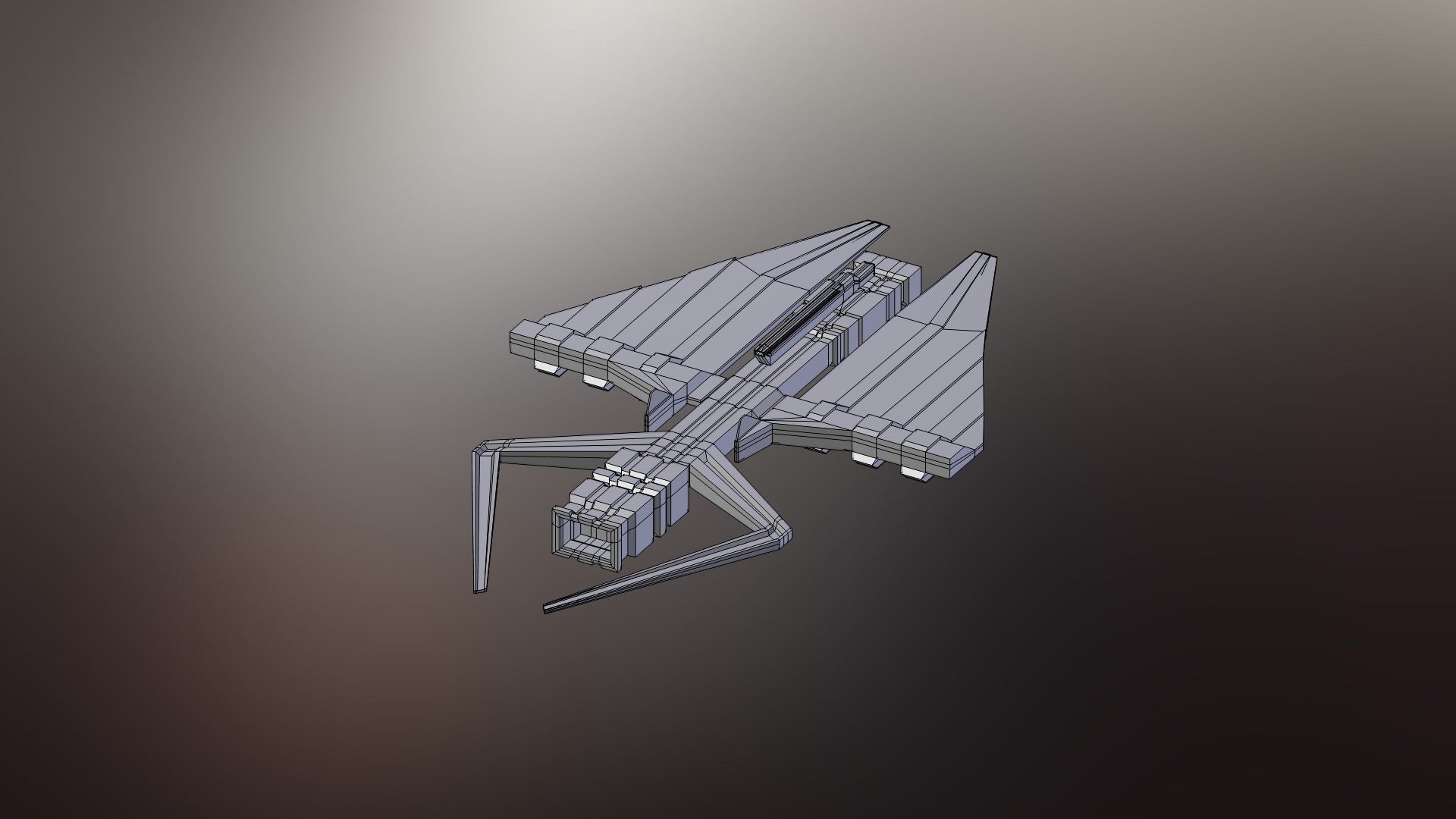6 Sci-Fi War spaceships collection Low-poly 3D model_30