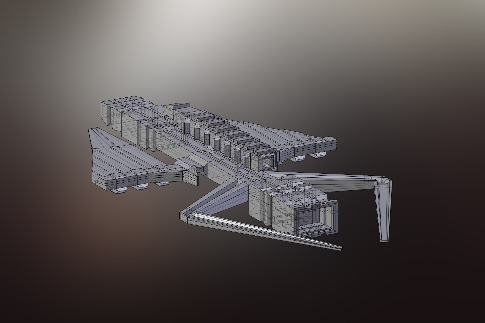 6 Sci-Fi War spaceships collection Low-poly 3D model_37