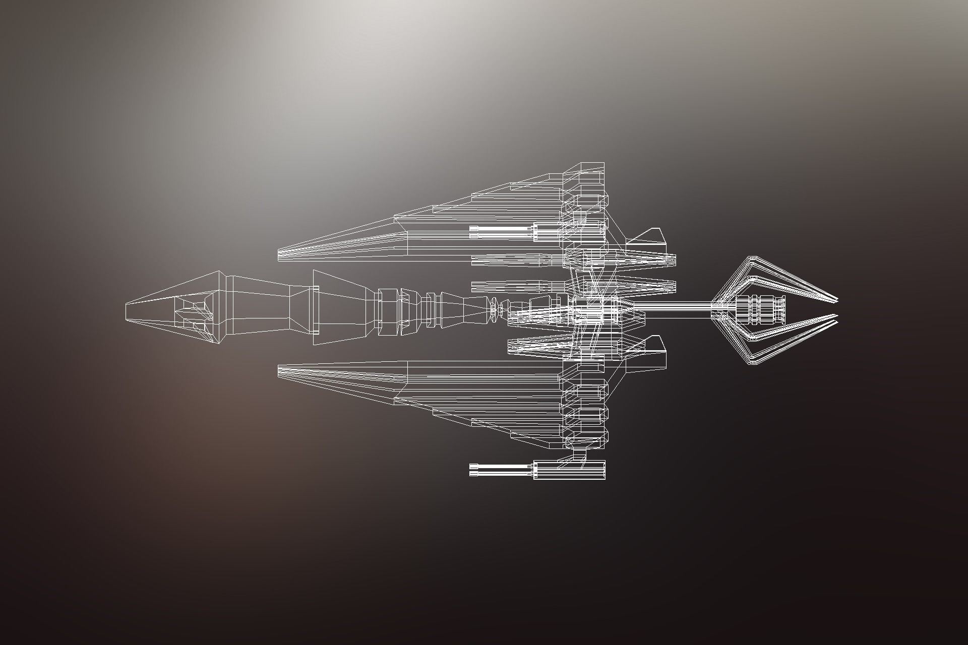 6 Sci-Fi War spaceships collection Low-poly 3D model_44
