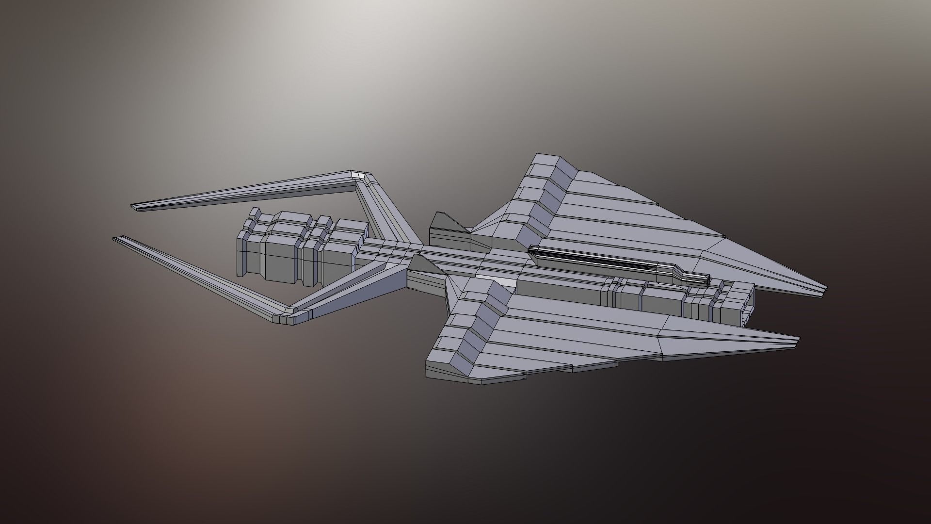 6 Sci-Fi War spaceships collection Low-poly 3D model_31