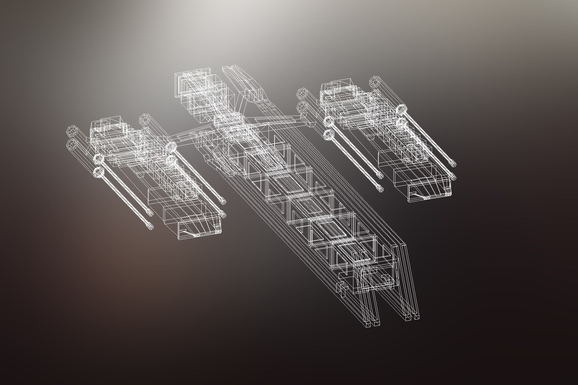 6 Sci-Fi War spaceships collection Low-poly 3D model_69