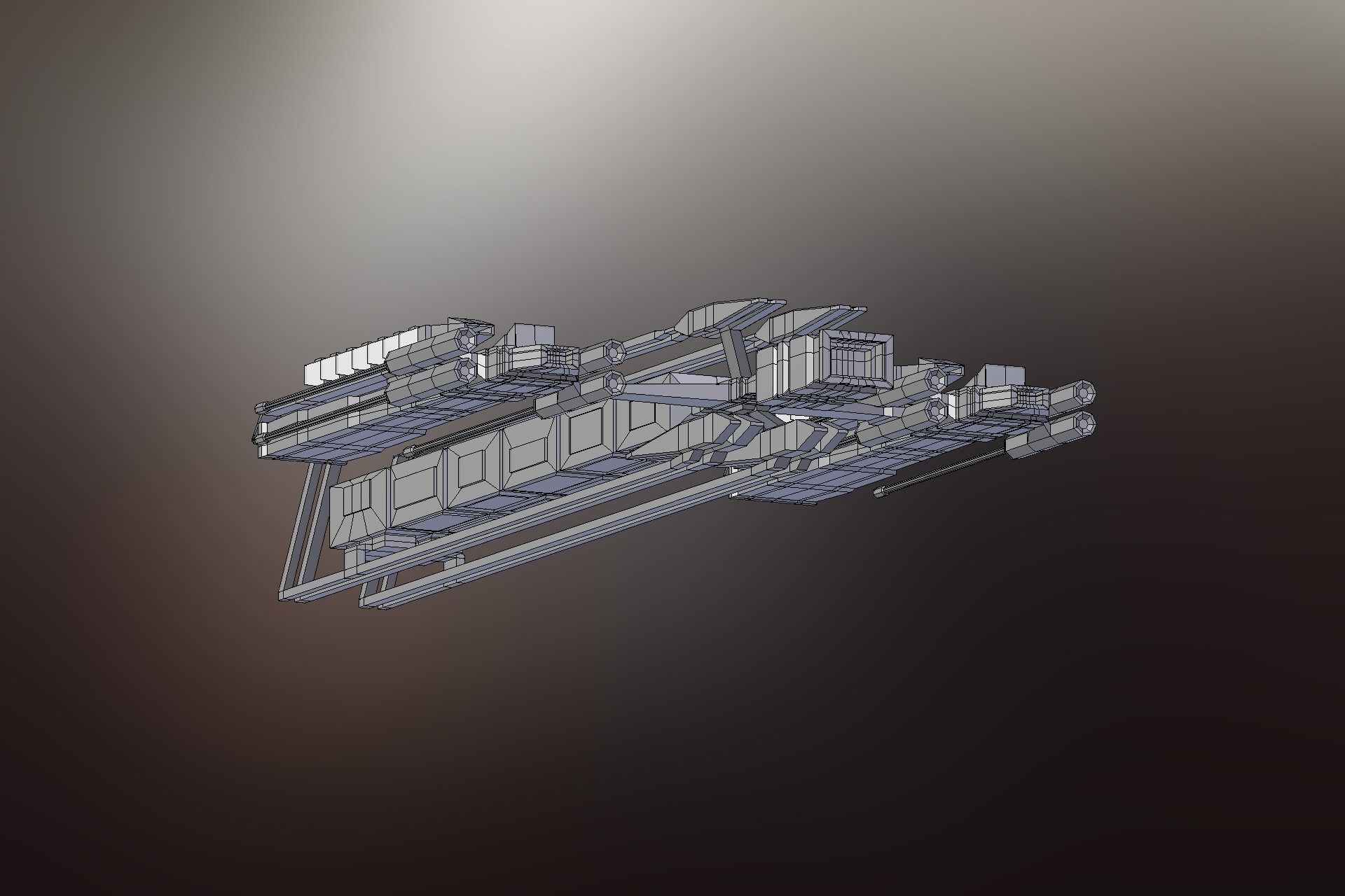 6 Sci-Fi War spaceships collection Low-poly 3D model_68