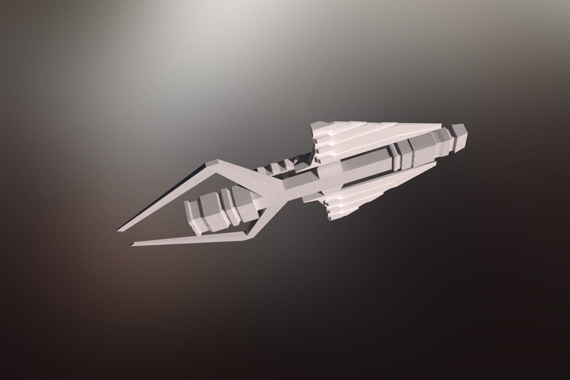 Sci-Fi War spacecraft Low-poly 3D model_25