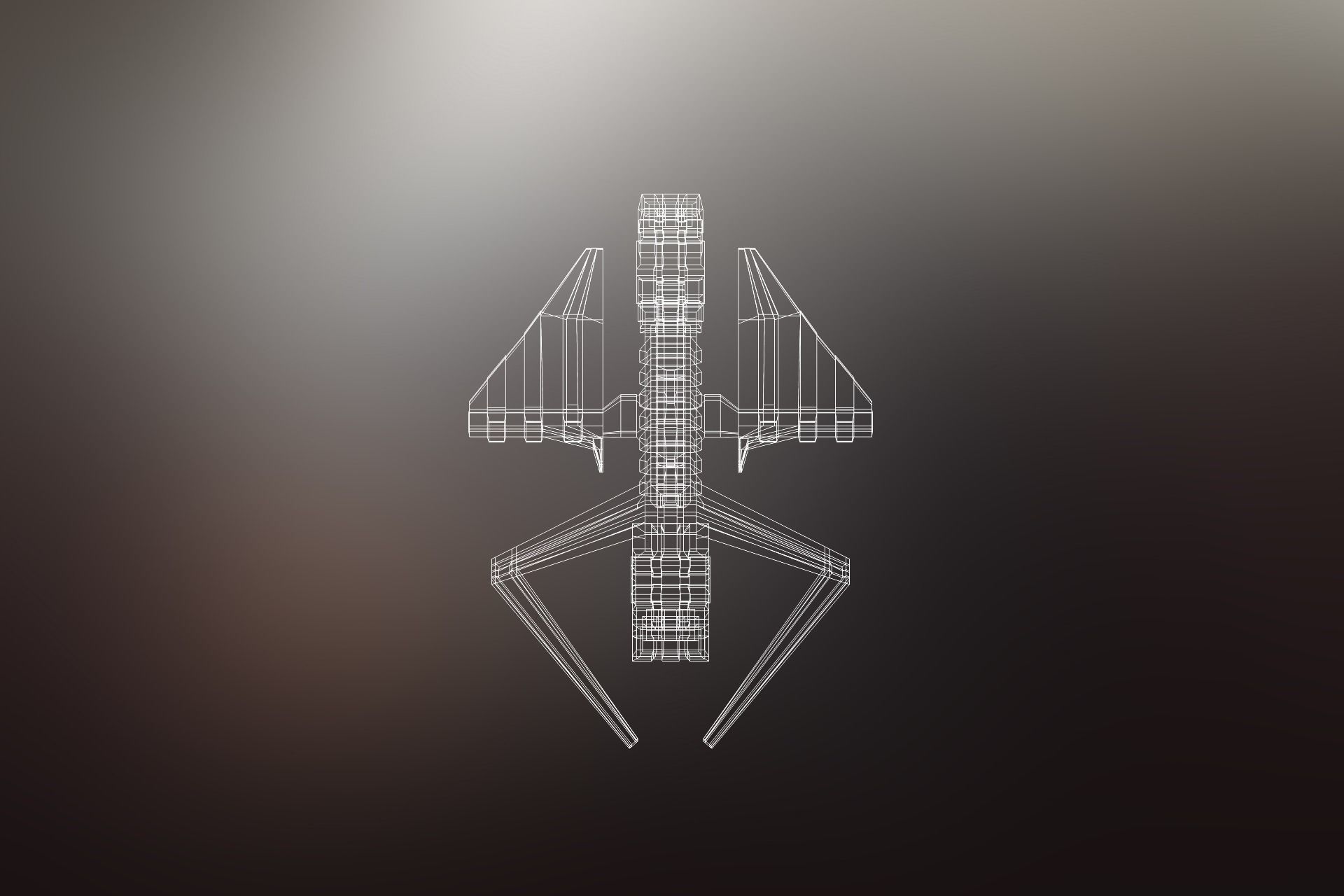 Sci-Fi War spacecraft Low-poly 3D model_13