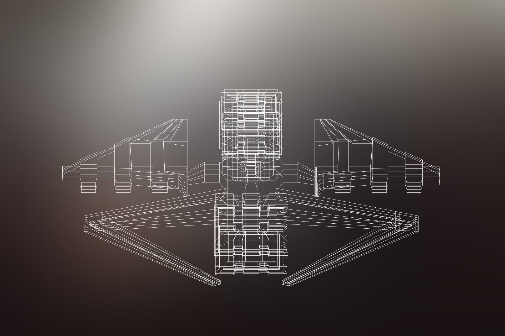 Sci-Fi War spacecraft Low-poly 3D model_19