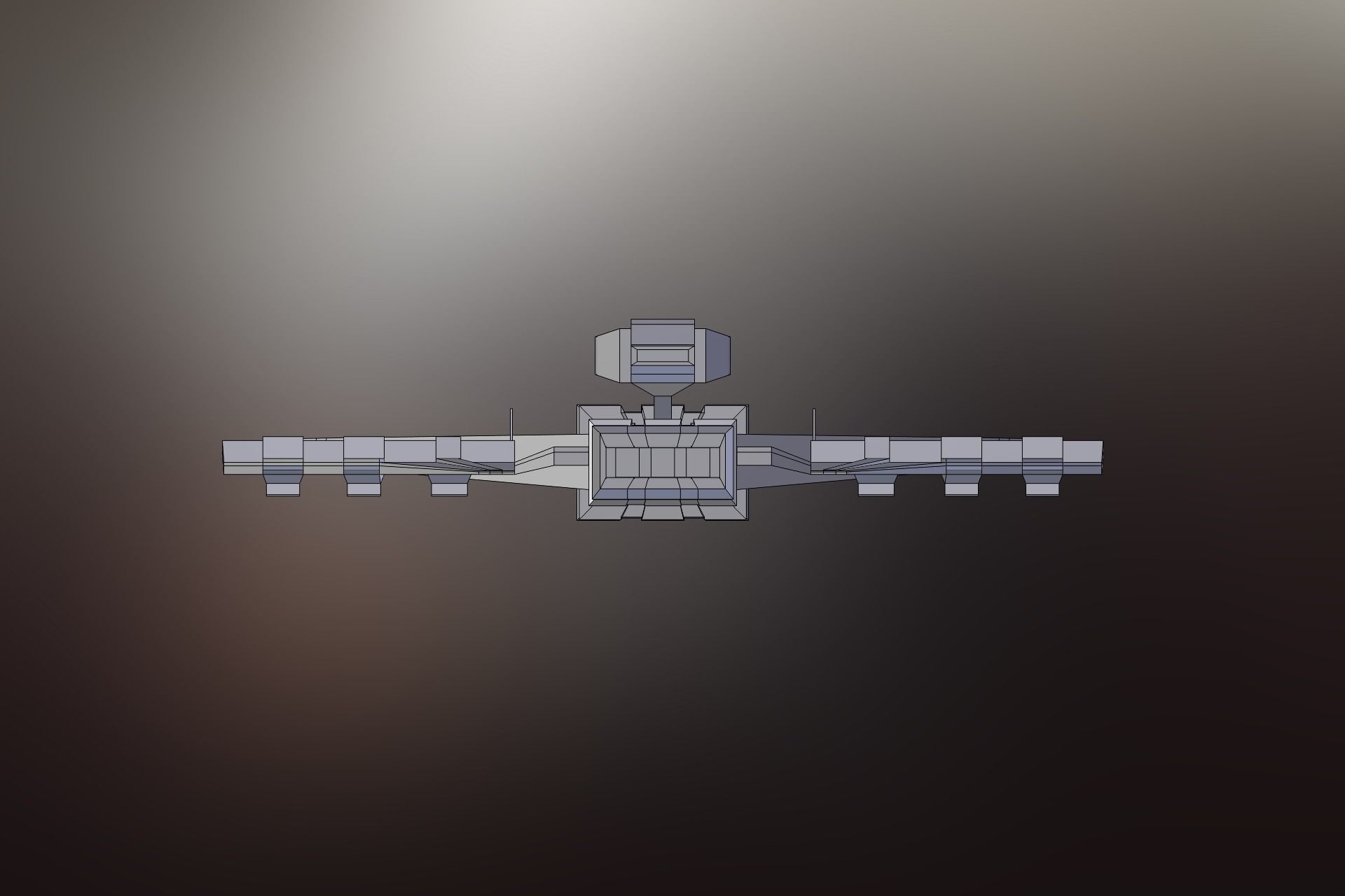 Sci-Fi War spacecraft Low-poly 3D model_29