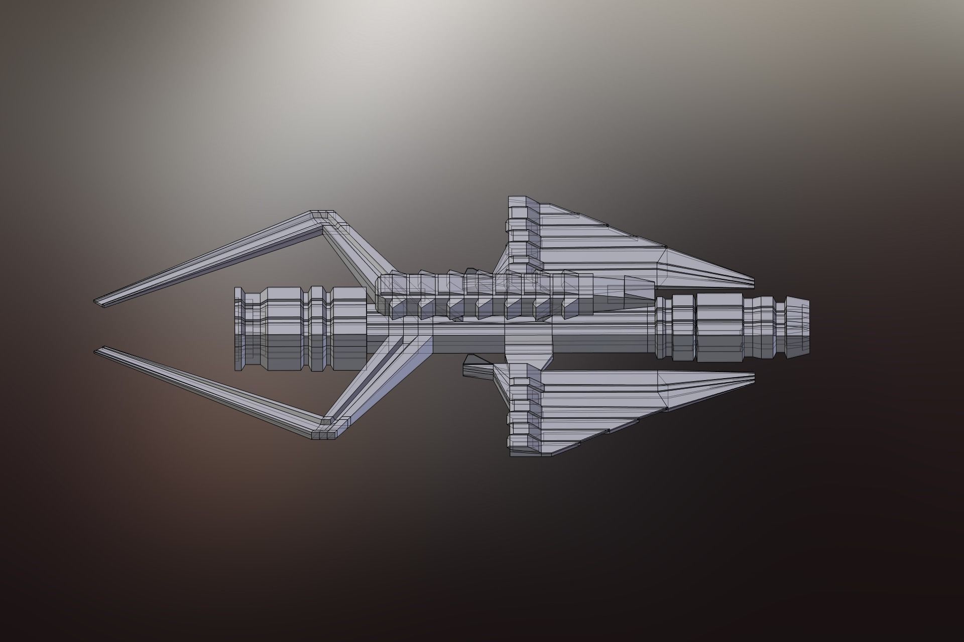 Sci-Fi War spacecraft Low-poly 3D model_23