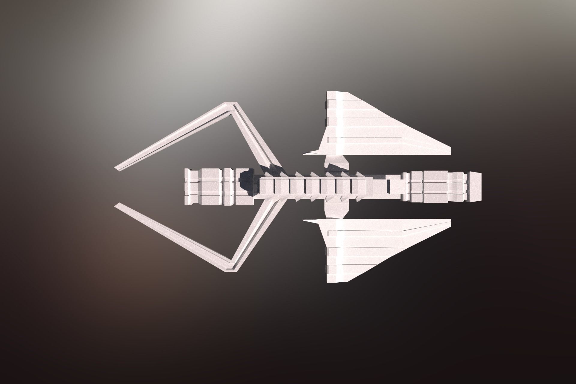 Sci-Fi War spacecraft Low-poly 3D model_27