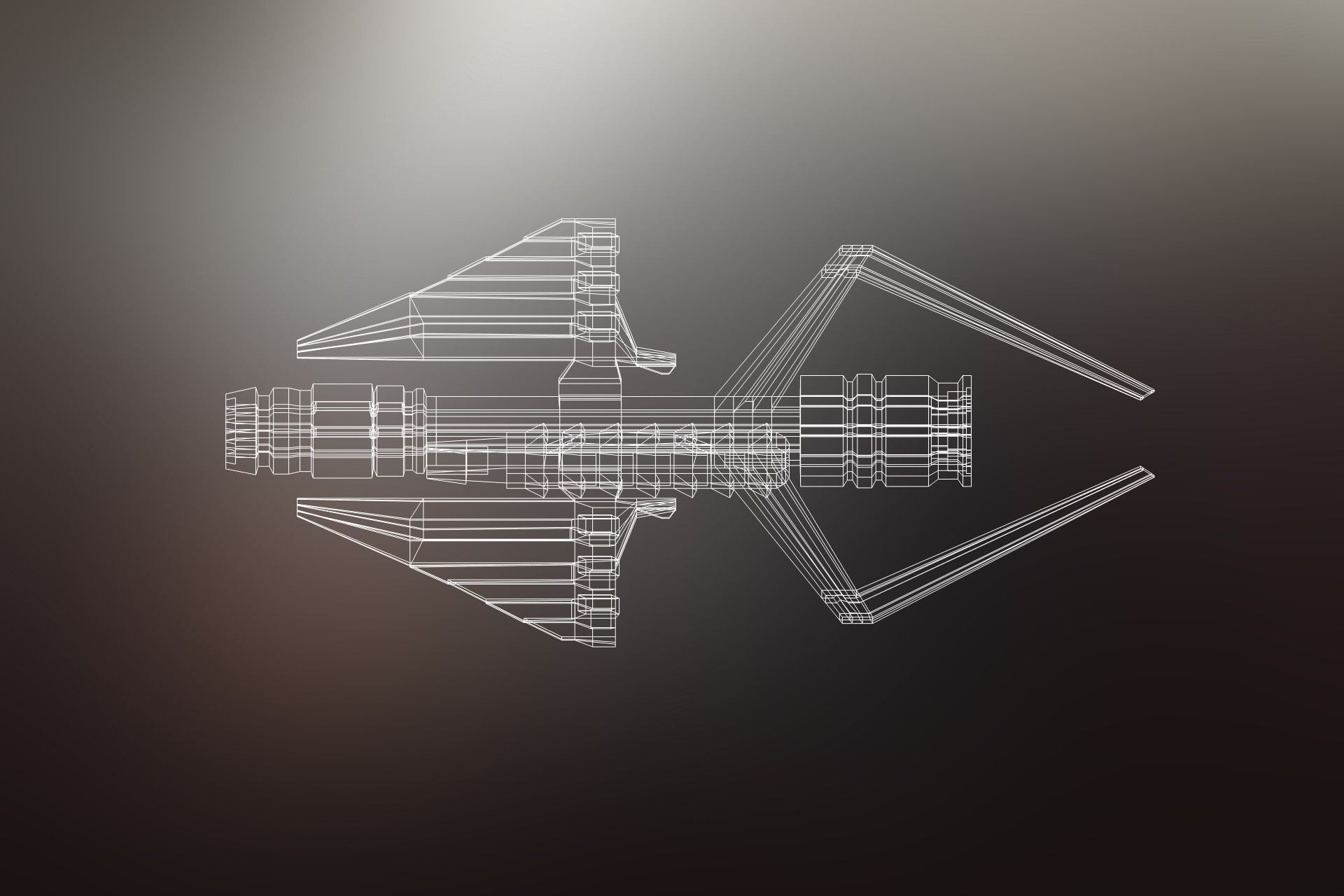 Sci-Fi War spacecraft Low-poly 3D model_21