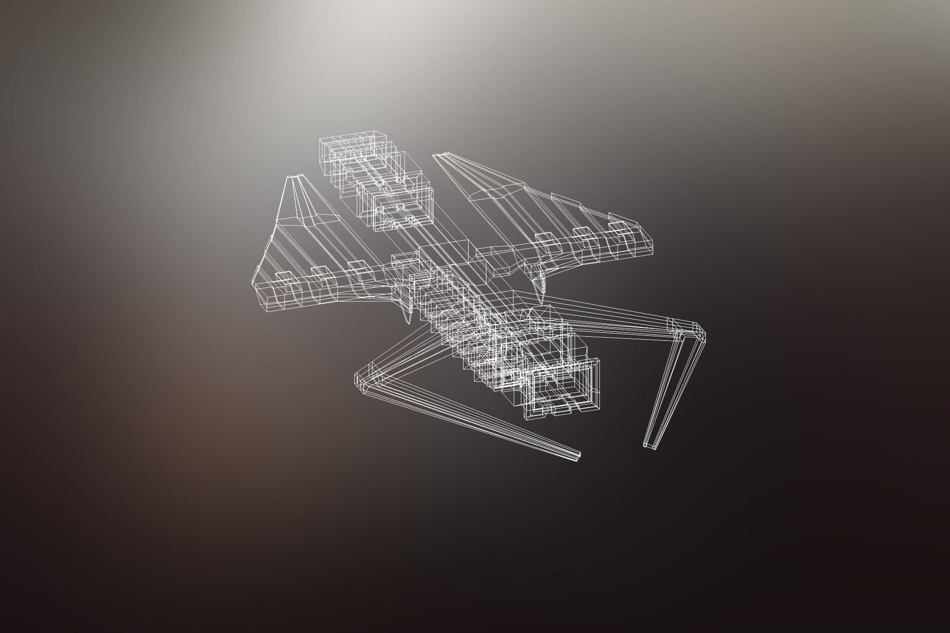Sci-Fi War spacecraft Low-poly 3D model_16