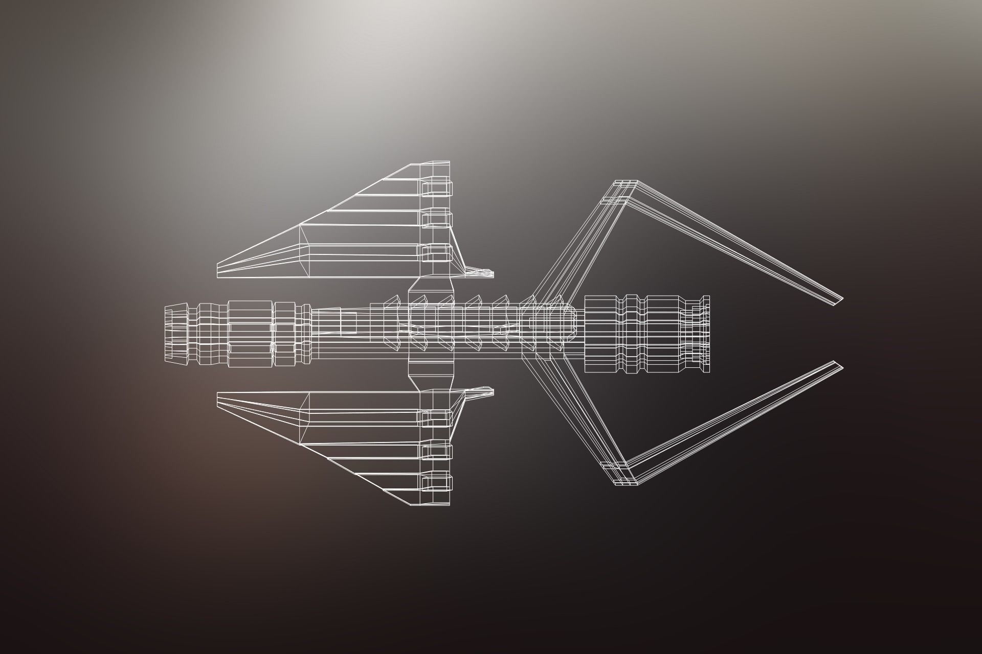 Sci-Fi War spacecraft Low-poly 3D model_24