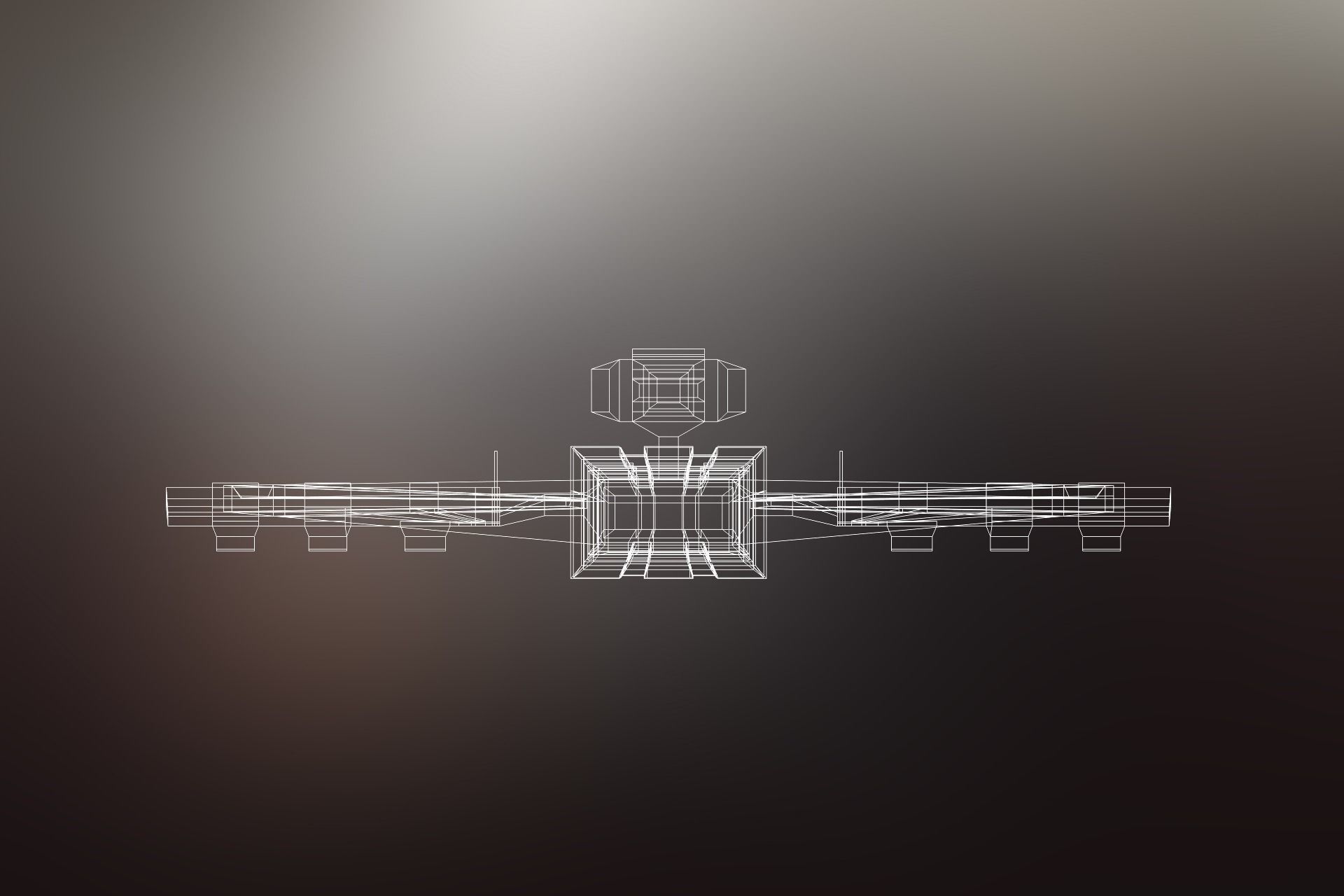 Sci-Fi War spacecraft Low-poly 3D model_14