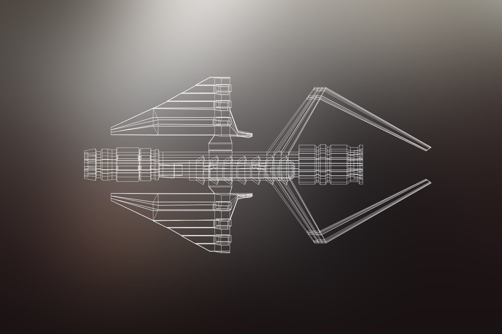 Sci-Fi War spacecraft Low-poly 3D model_15