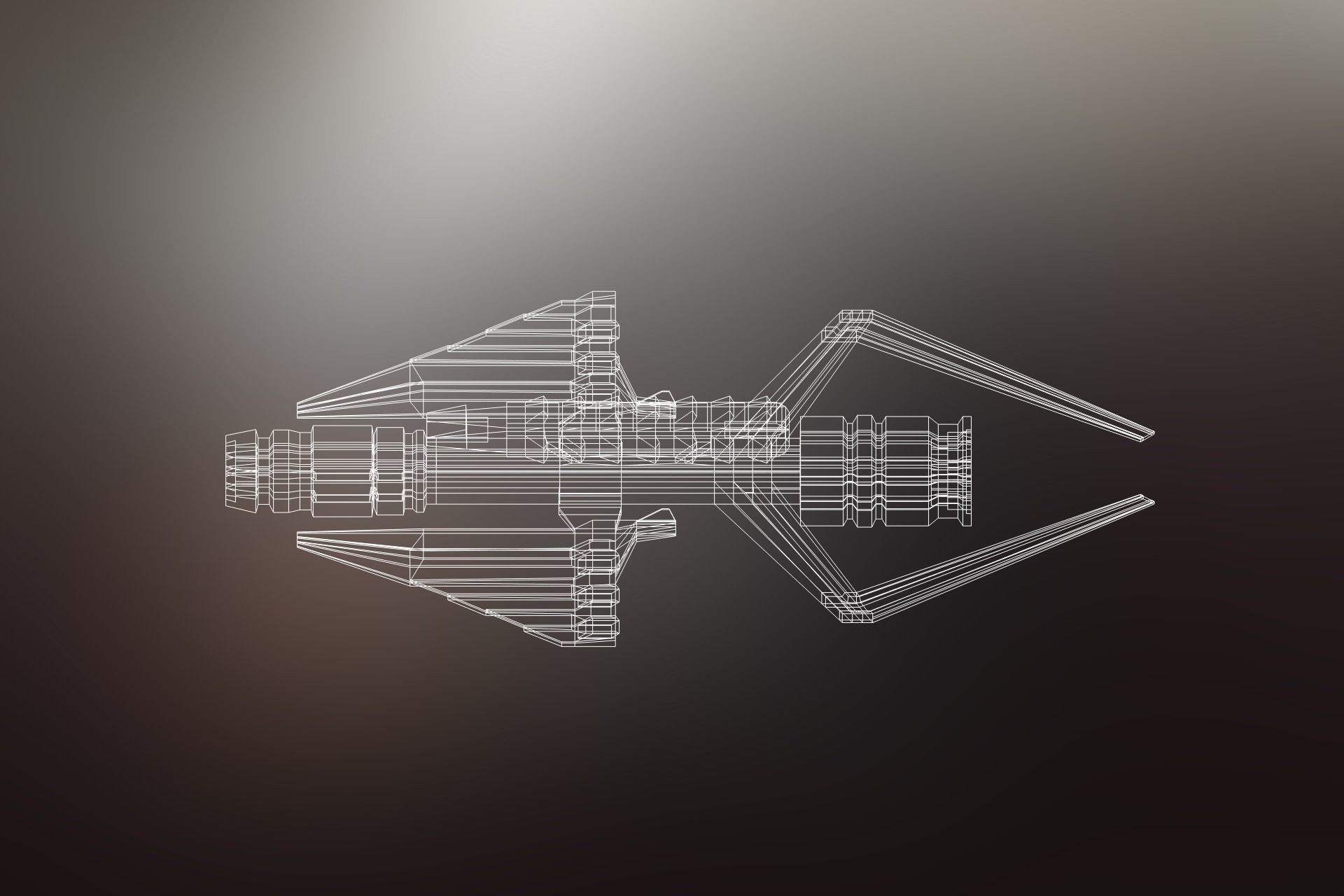 Sci-Fi War spacecraft Low-poly 3D model_11