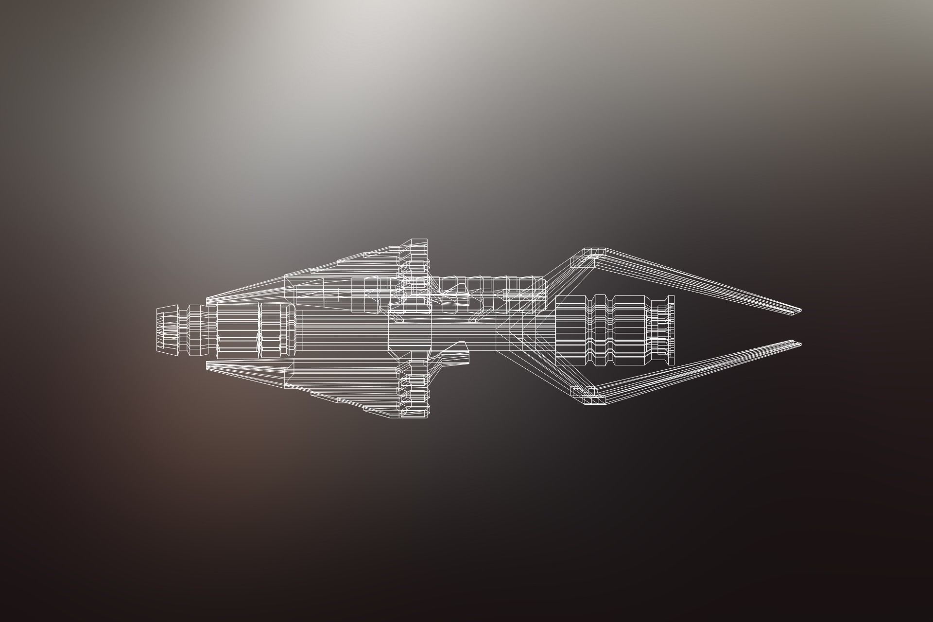 Sci-Fi War spacecraft Low-poly 3D model_28