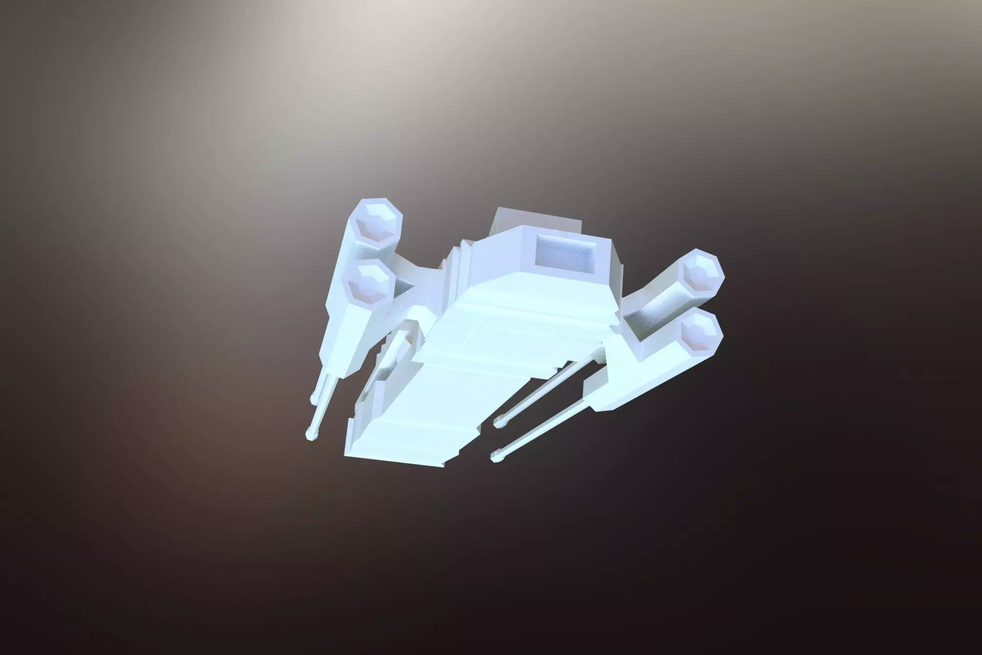 Sci-Fi War spaceship Low-poly 3D model