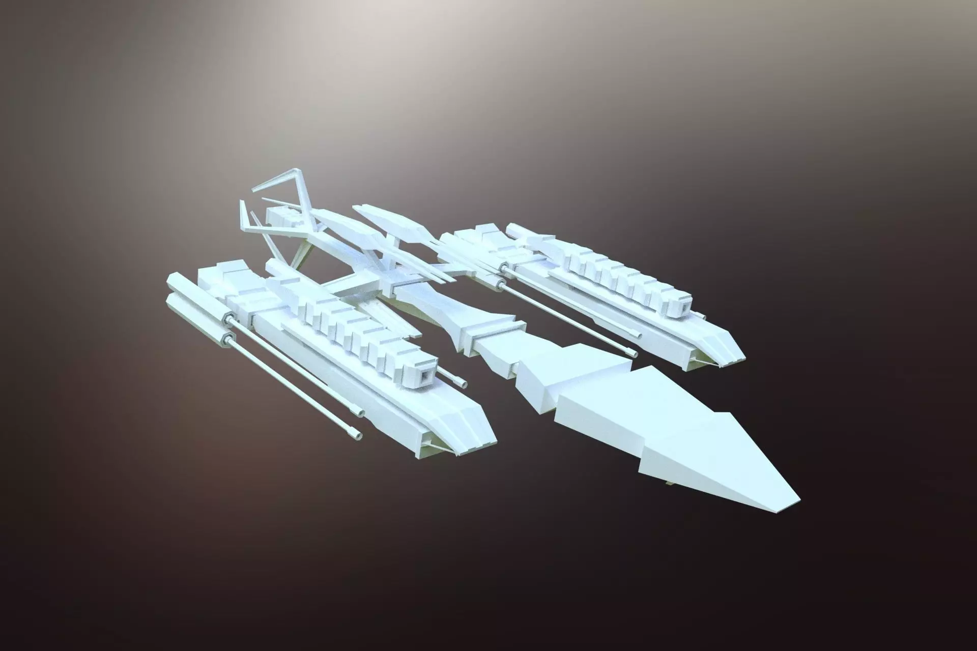 Sci-Fi War spaceship Low-poly 3D model