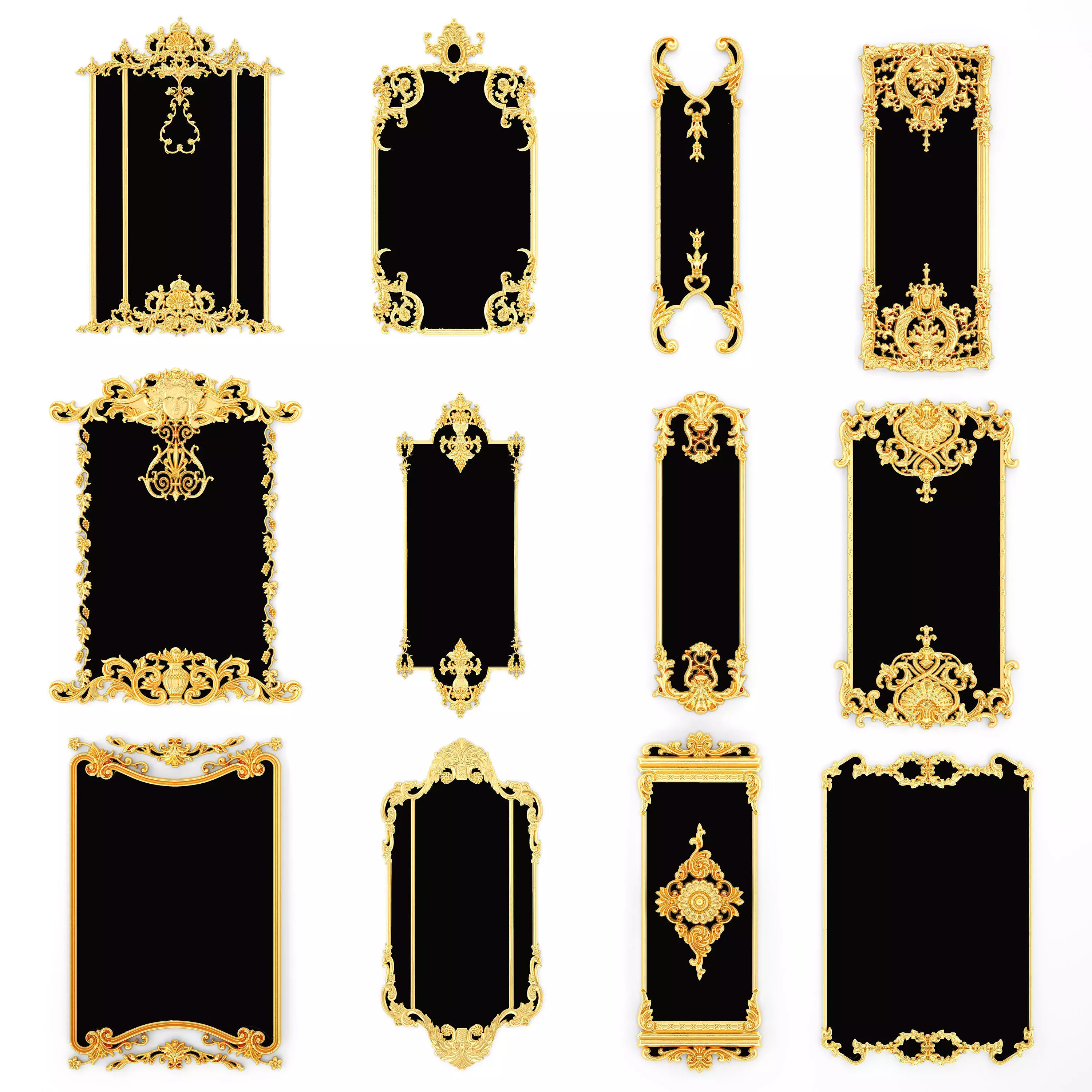 Collection stucco molding frame 3D model