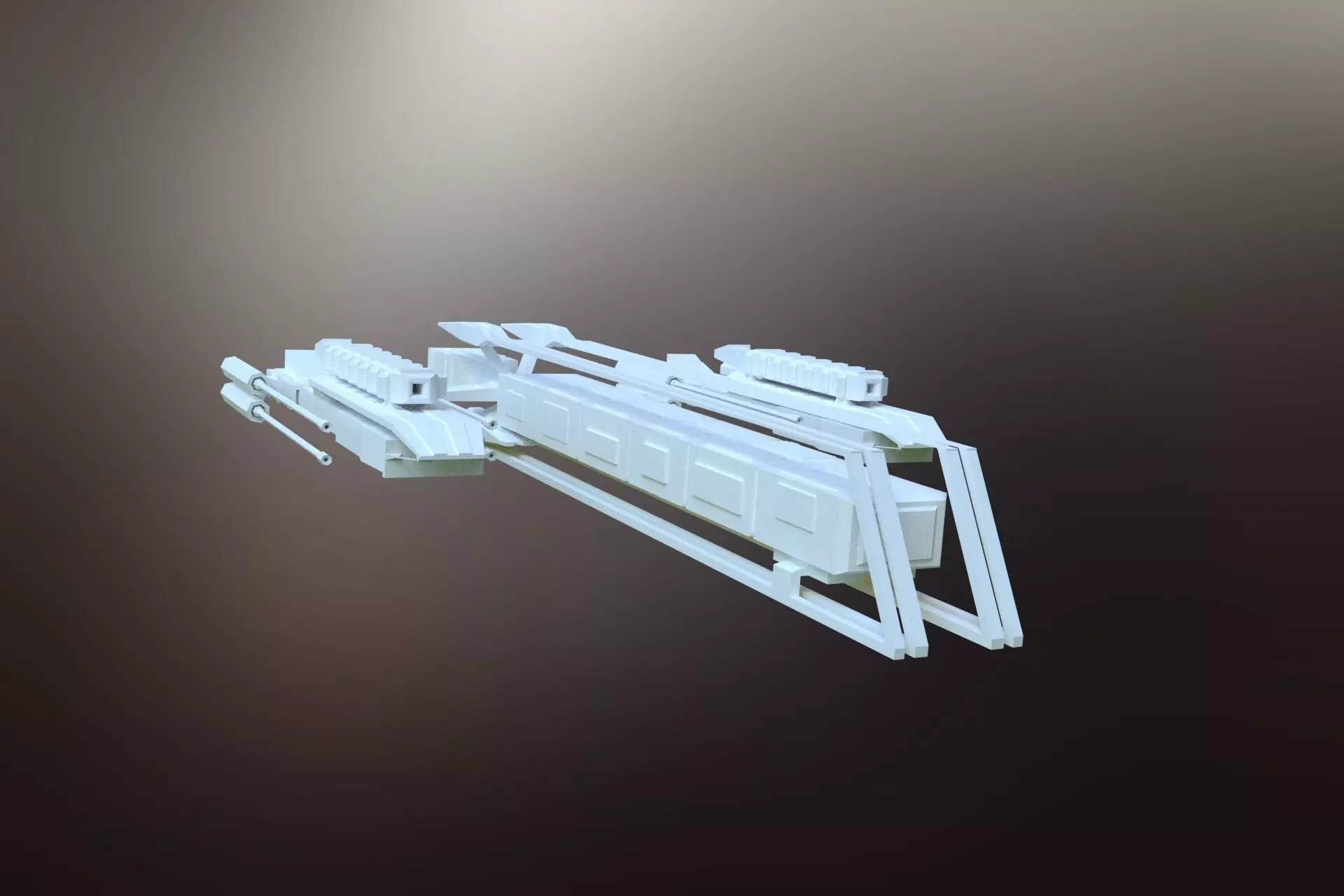 Sci-Fi War spacecraft Low-poly 3D model