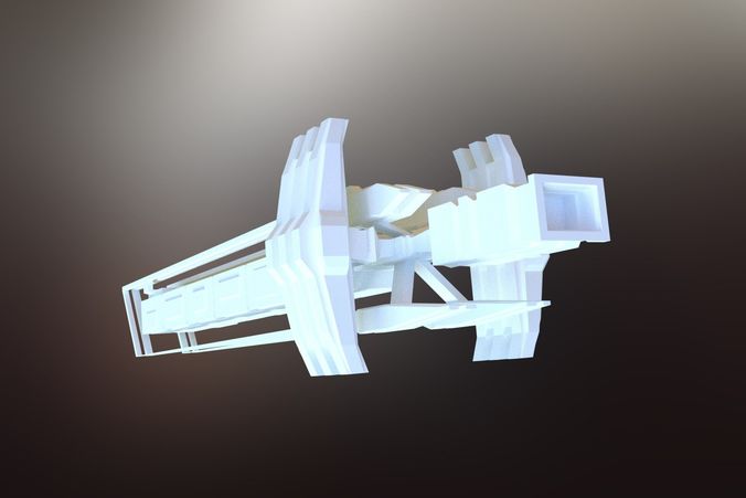 Sci-FI War spacecraft Low-poly 3D model