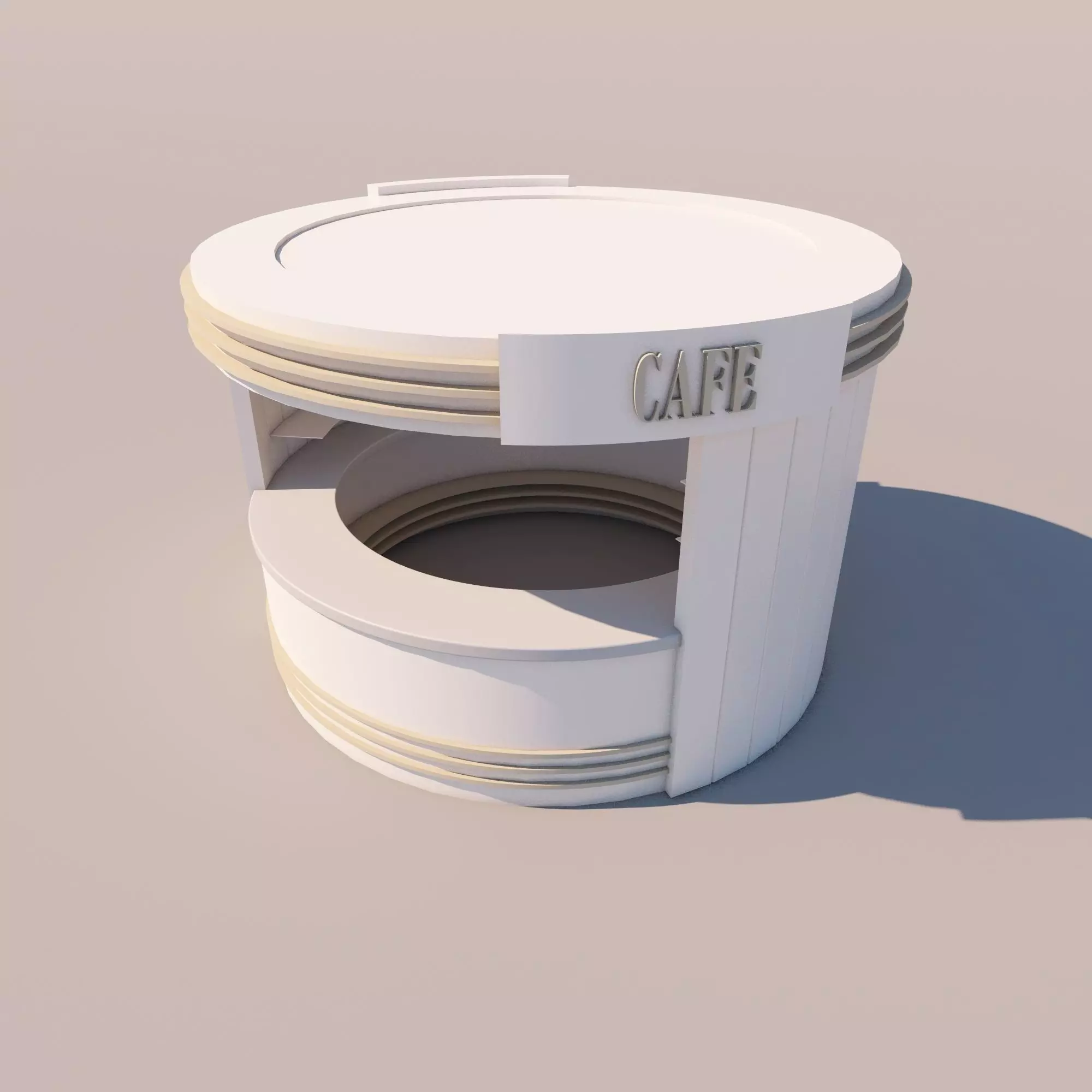 Simple Cafe Kiosk 3D model_0