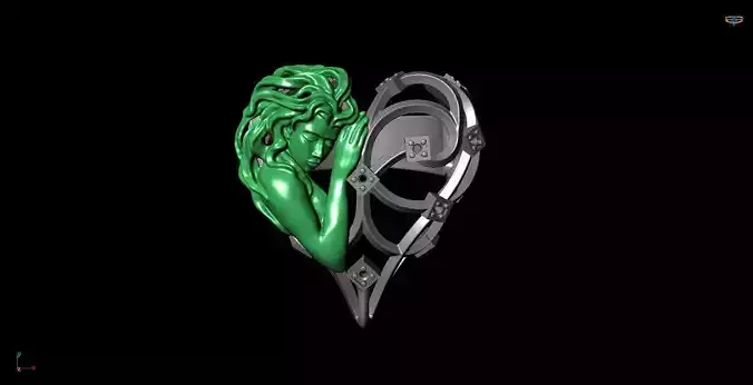 heart gril ring 3d print model