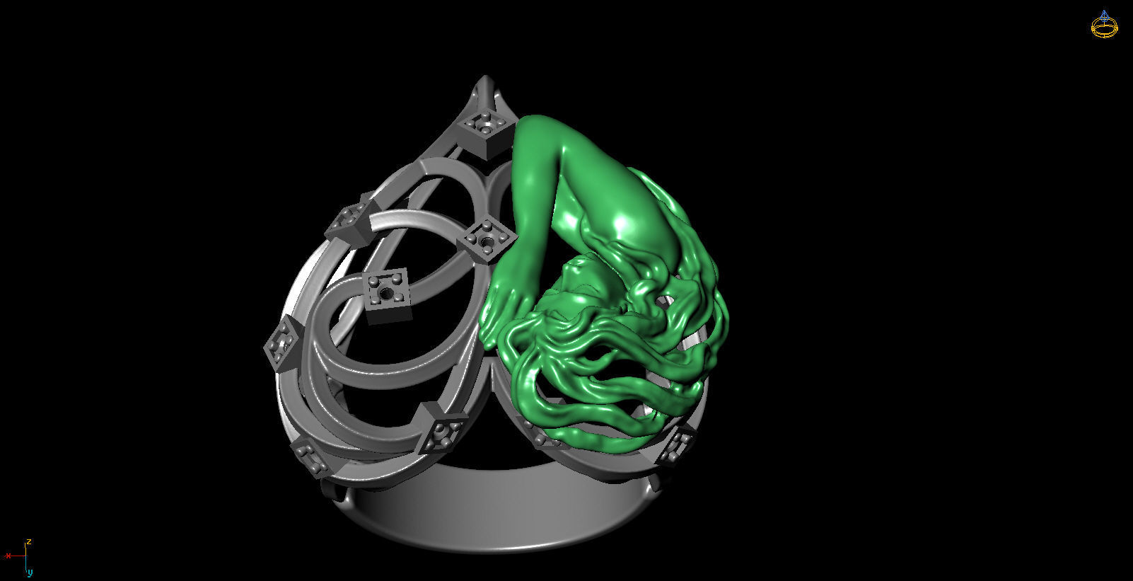heart gril ring 3d print model 3D print model_1