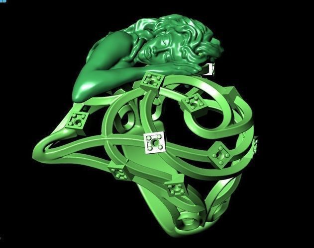 heart gril ring 3d print model 3D print model_2