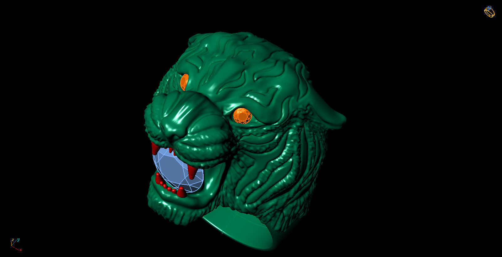 leopard ring  3D print model_1