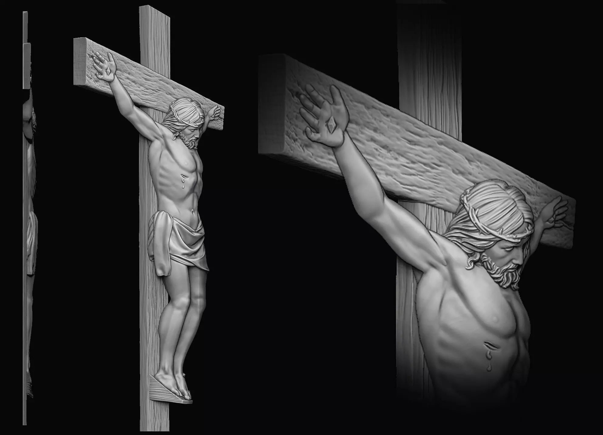 Jesus On The Cross Relief 3D print model