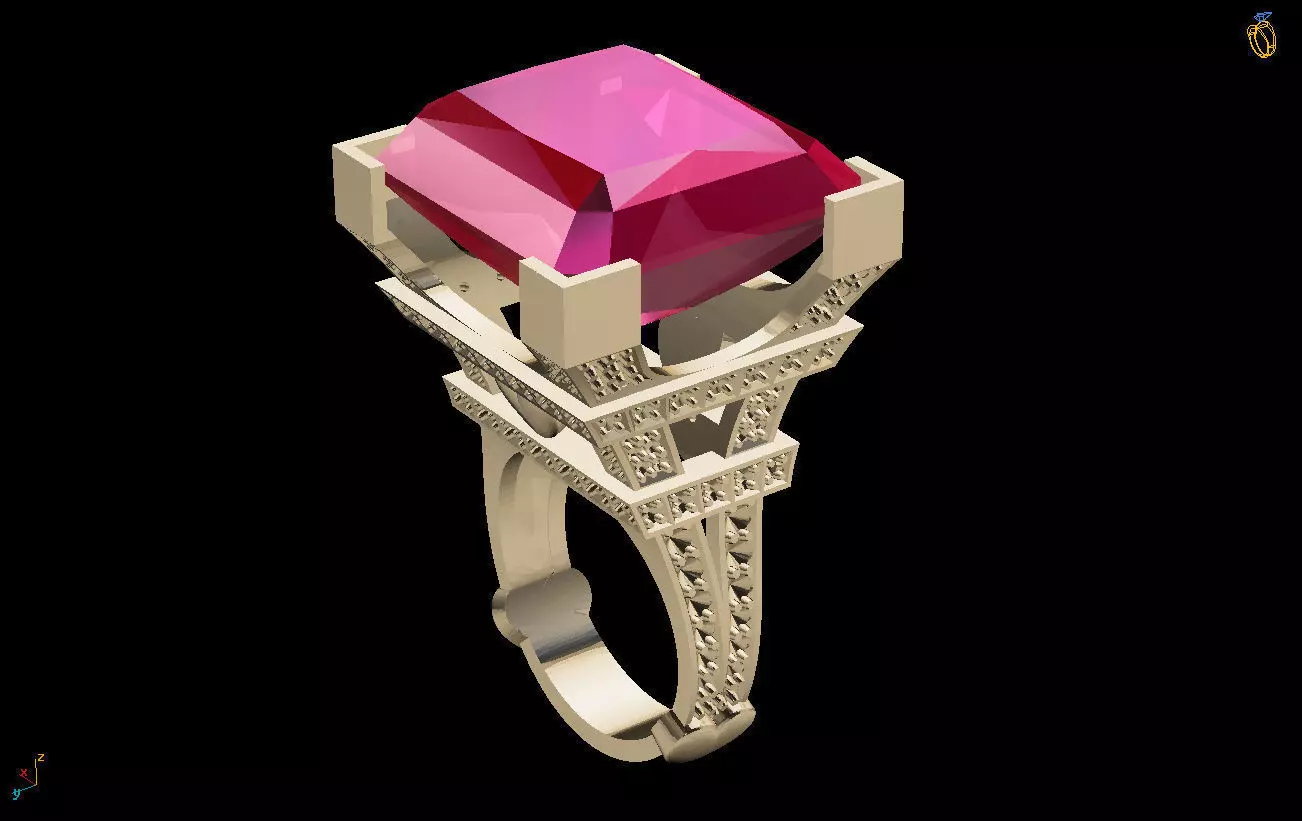 eiffel-tower-ring-3d-model-stl ruby ring in gold 3D print model_0