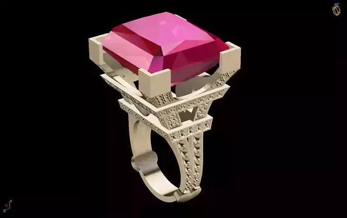 eiffel-tower-ring-3d-model-stl ruby ring in gold