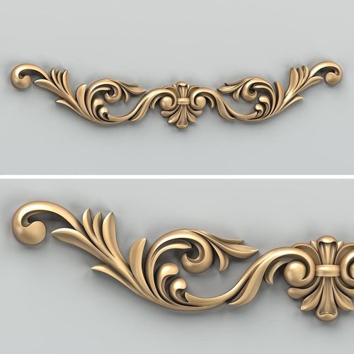 Carved decor horizontal 026 3D model