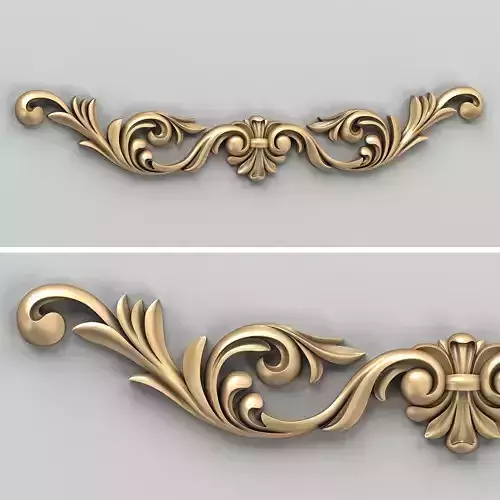 Carved decor horizontal 026 3D model
