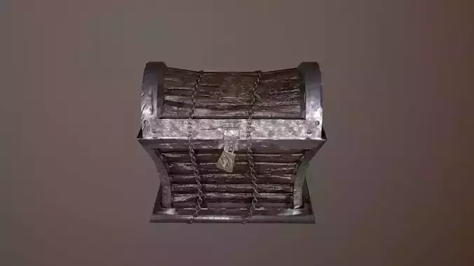 Wooden Low Poly Treasure Chest