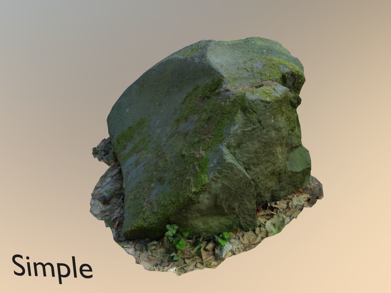Basalt rock Low-poly 3D model_3