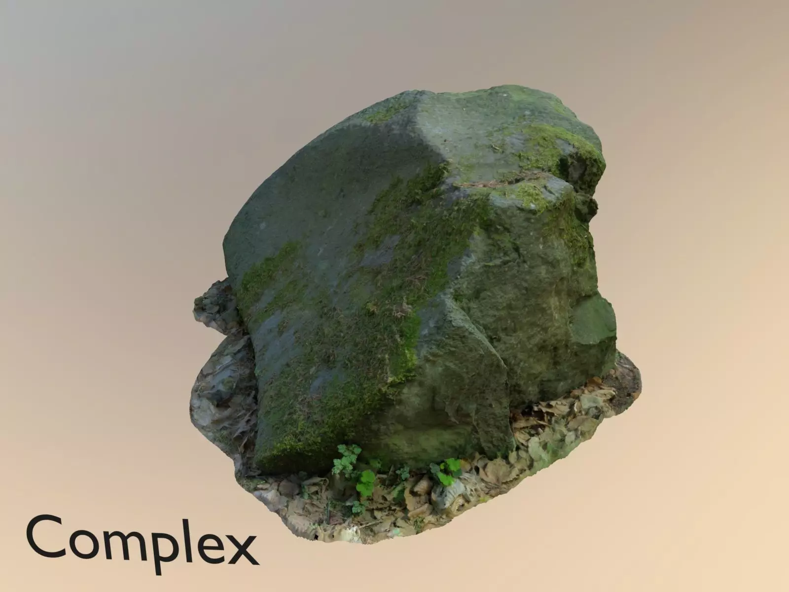 Basalt rock Low-poly 3D model_0