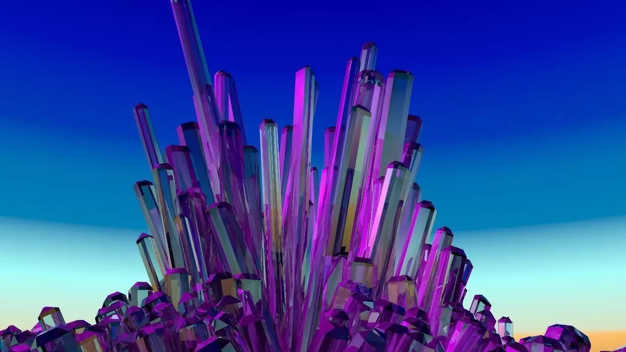 Cristals tower of crystals in sky Low-poly 3D model_0