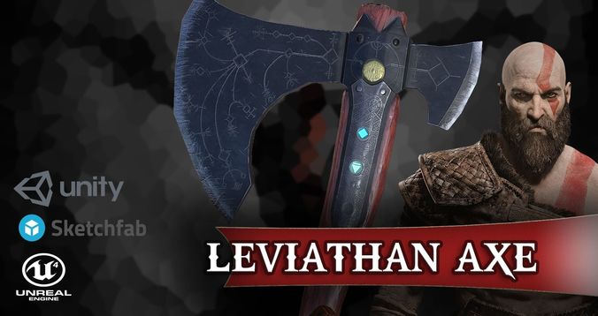 Leviathan Axe God of War Low Poly PBR for Games VR AR  Low-poly 3D model