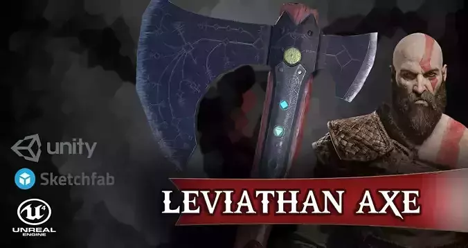 Leviathan Axe God of War Low Poly PBR for Games VR AR 